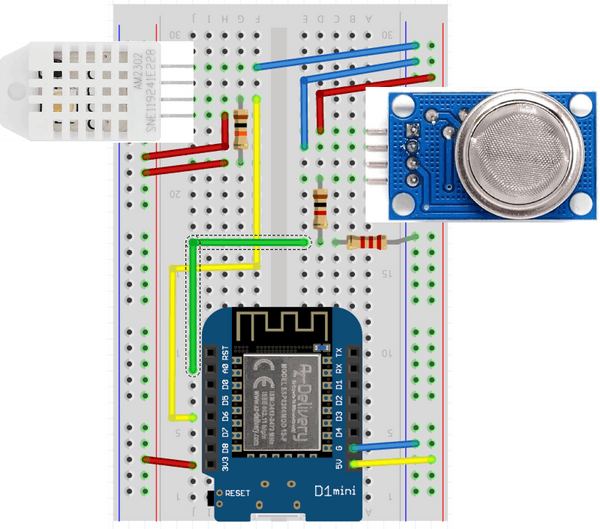 az-delivery-luft-berwachung-basic-bundle-mit-esp8266-d1-mini-dht22-sensor-projek image 1