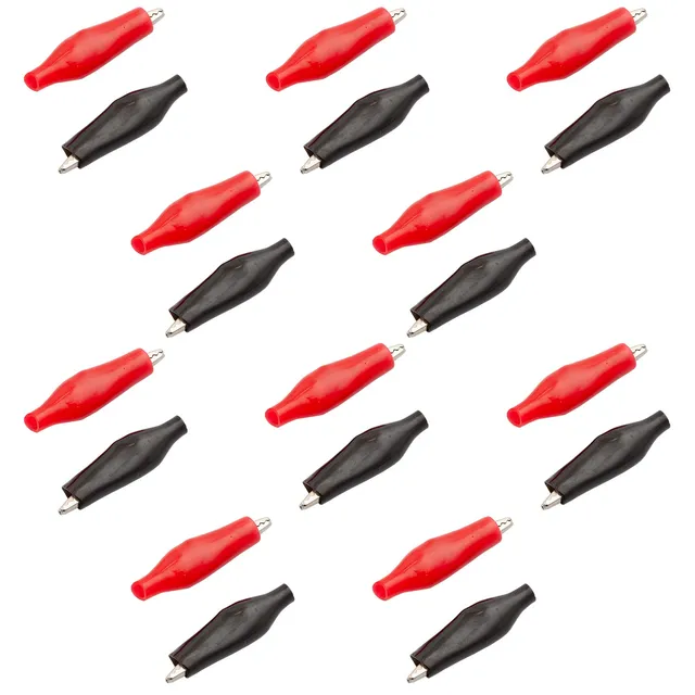 az-delivery-krokodilklemmen-28mm-elektroklemme-mit-schutzisolierung-rot-schwarz image 1