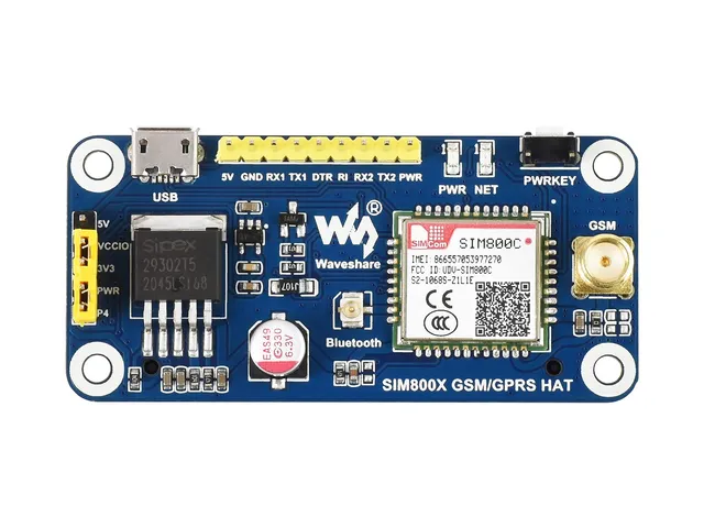 waveshare-sim800c-gsm-gprs-hat-2g-kommunikationsmodul-f-r-raspberry-pi-jetson-na image 1