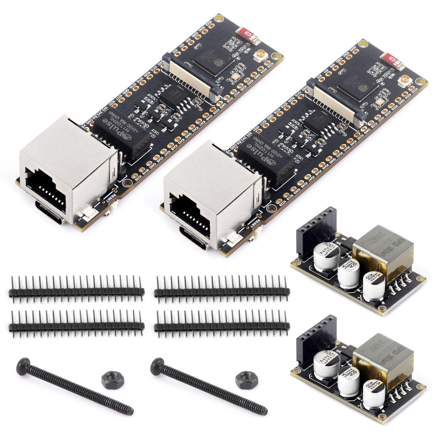 waveshare-esp32-s3-eth-entwicklungsboard-2er-set-mit-poe-modul-rj45-und-type-c image 1