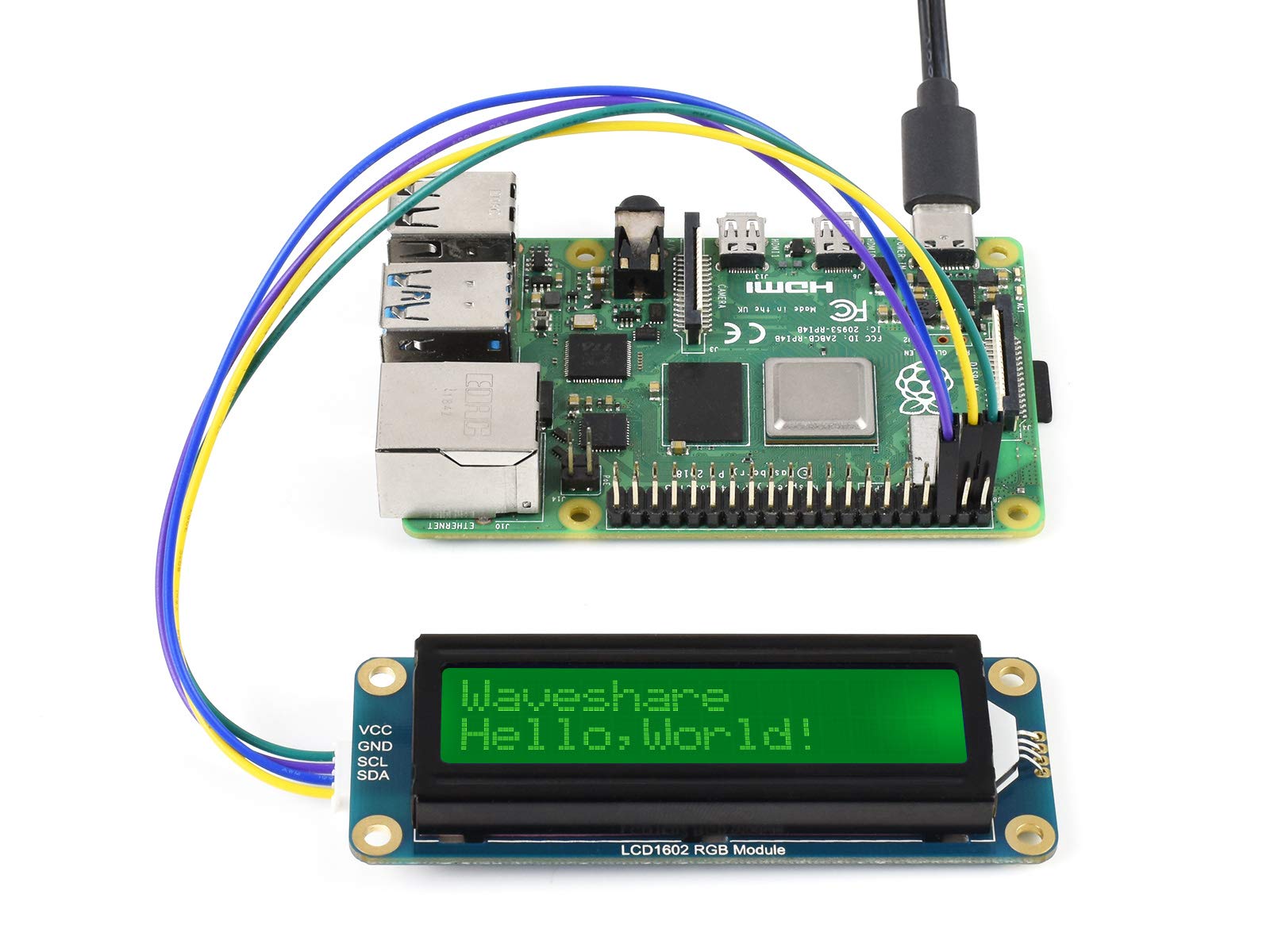 waveshare-1602-lcd-display-rgb-modul-i2c-16x2-zeichen-einstellbare-16m-farben-rg image 3