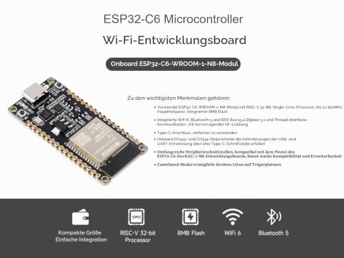 waveshare-esp32-c6-entwicklungsboard-wifi-6-ble-5-zigbee-thread-risc-v-mit-usb-c image 8