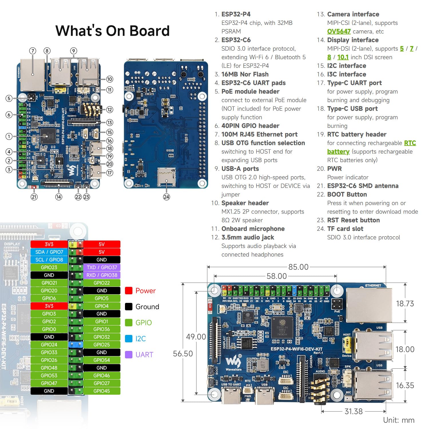 waveshare-esp32-p4-wifi6-dev-kit-entwicklungsboard-bundle-mit-board-und-lautspre image 8