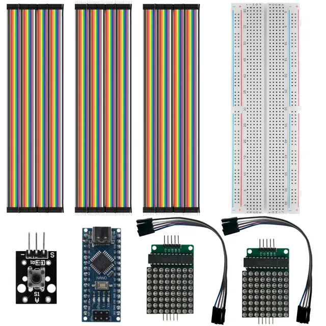 az-delivery-dice-duo-matrix-projektset-nano-v3-2x-max7219-led-matrix image 1