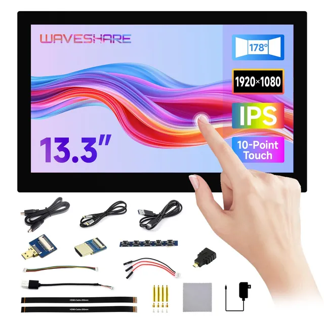 waveshare-13-3-zoll-hdmi-kapazitives-touch-display-full-hd-monitor-mit-type-c-f- image 1