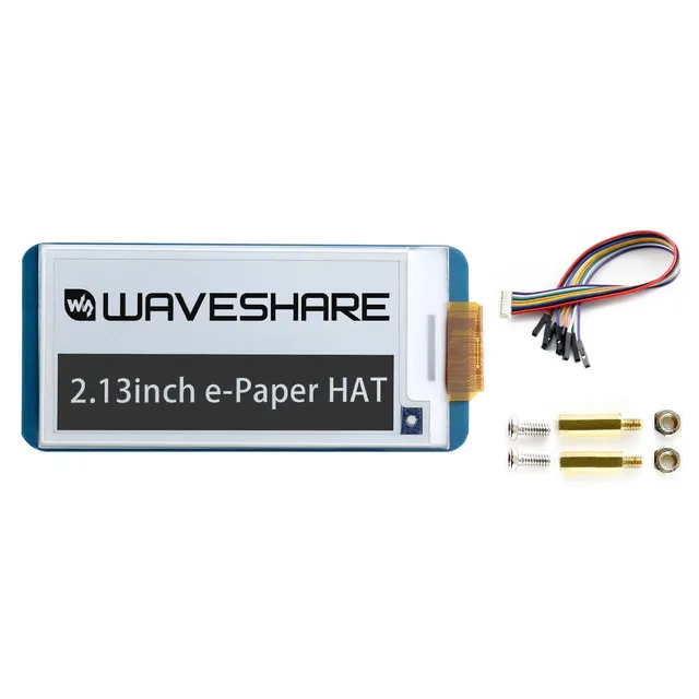 waveshare-2-13-zoll-e-paper-display-hat-v4-250x122-pixel-schwarz-wei-spi-f-r-ras image 1