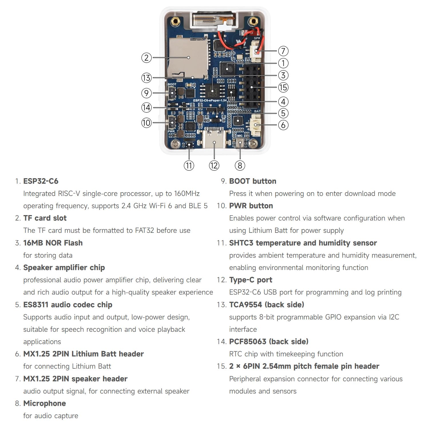 waveshare-esp32-c6-1-54-e-paper-aiot-entwicklungsboard-200-200-pixel-wi-fi-6-ble image 7