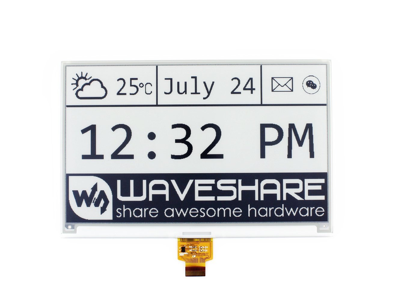 waveshare-7-5-zoll-e-paper-raw-display-800x480-schwarz-weiss-mit-controller image 2