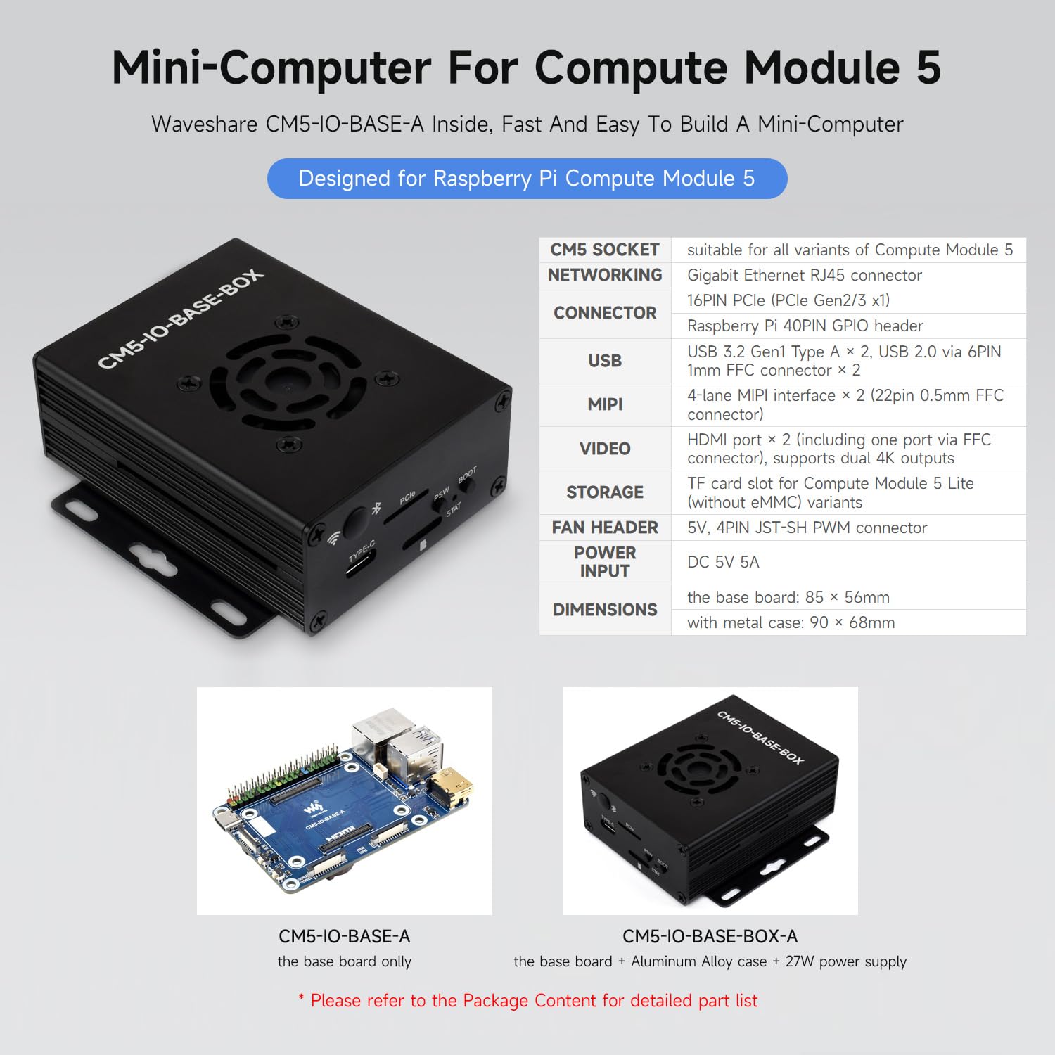 waveshare-cm5-mini-base-board-a-f-r-raspberry-pi-compute-module-5-lite-emmc image 3