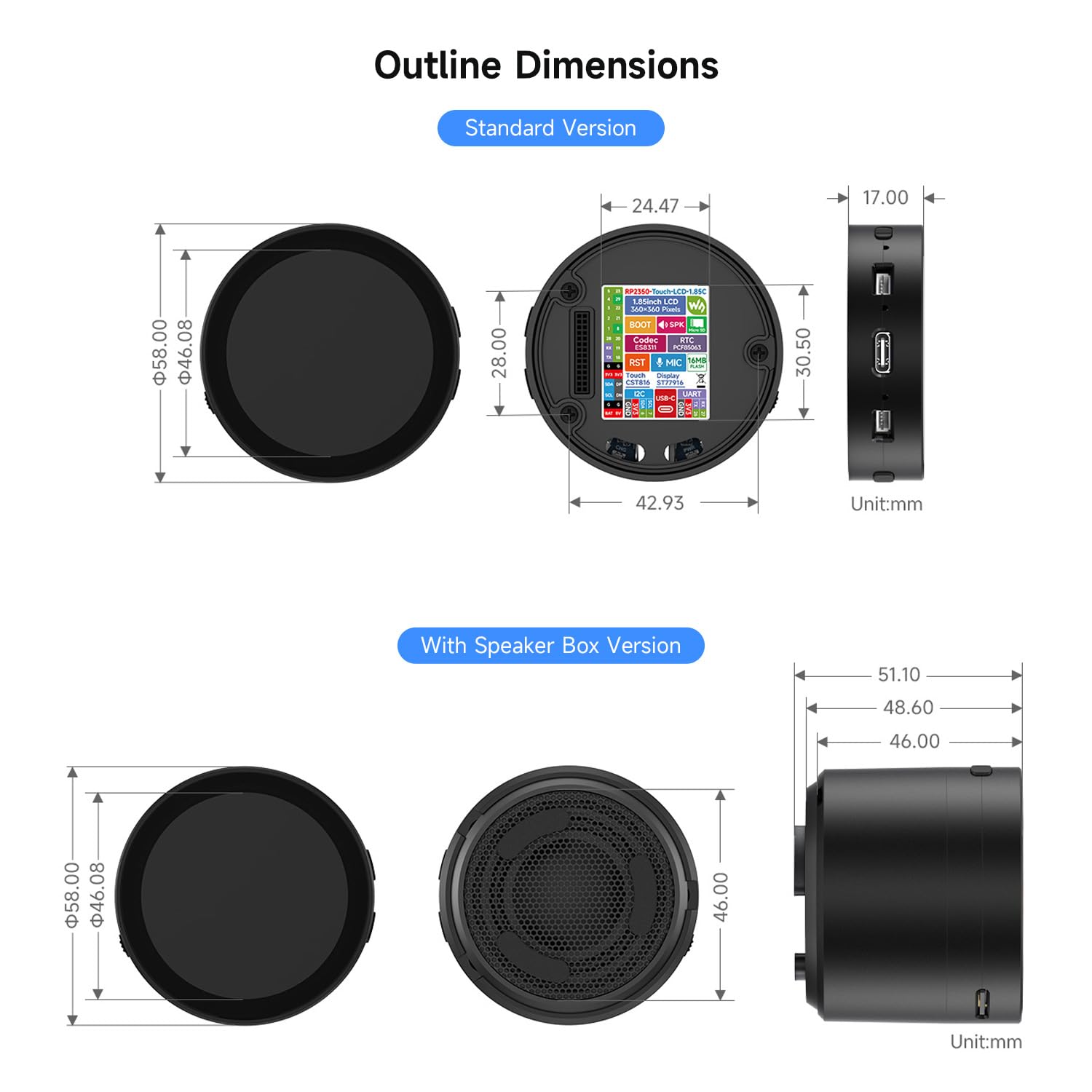 waveshare-rp2350-1-85-zoll-round-lcd-entwicklungsboard-360x360-standard-version image 8