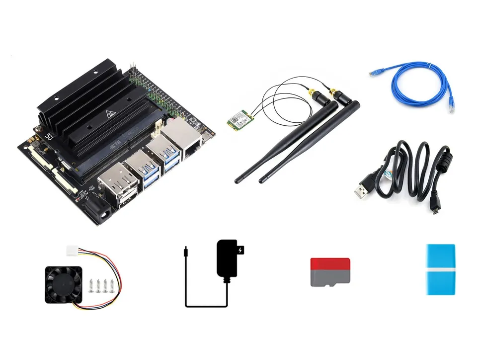 waveshare-jetson-nano-4gb-entwicklungs-kit-mit-tr-gerboard-heatsink-und-zubeh-r image 1