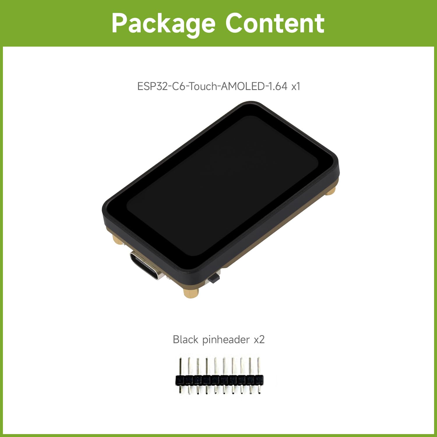 waveshare-esp32-c6-1-64-zoll-amoled-touch-display-entwicklungsboard-280-456-wi-f image 2