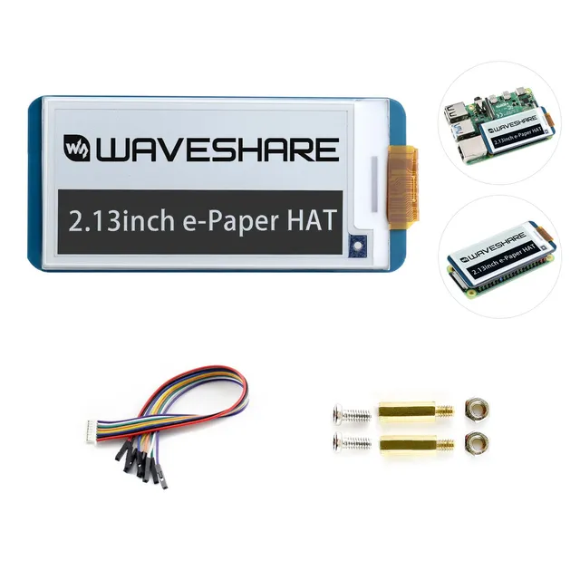 waveshare-2-13-zoll-e-paper-display-hat-250x122-spi-e-ink-modul-f-r-raspberry-pi image 1