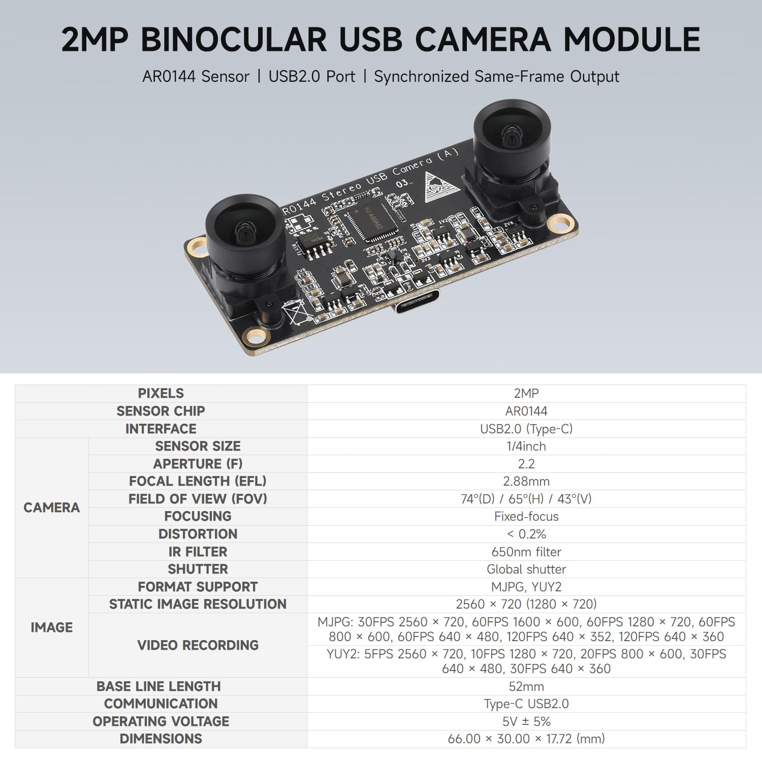 waveshare-ar0144-2mp-stereo-usb-kameramodul-synchron-output-52-mm-verzerrungsfre image 3
