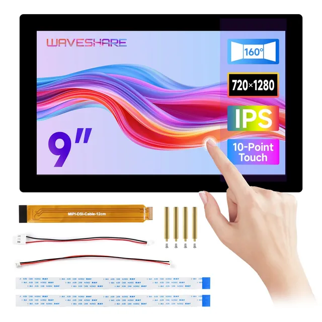 waveshare-9-zoll-dsi-touch-display-720x1280-ips-mit-10-punkt-touch-und-hartglas image 1