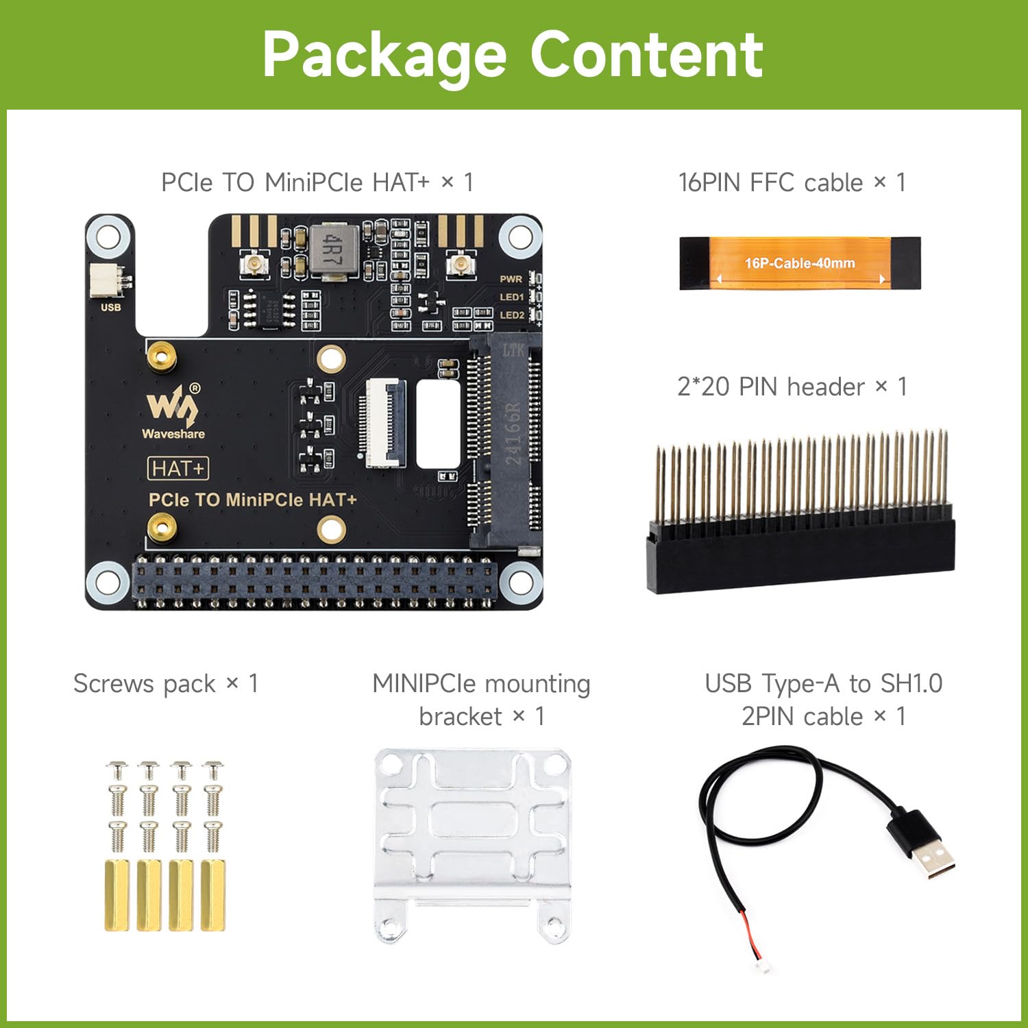 waveshare-pcie-zu-minipcie-adapter-hat-f-r-raspberry-pi-5 image 2