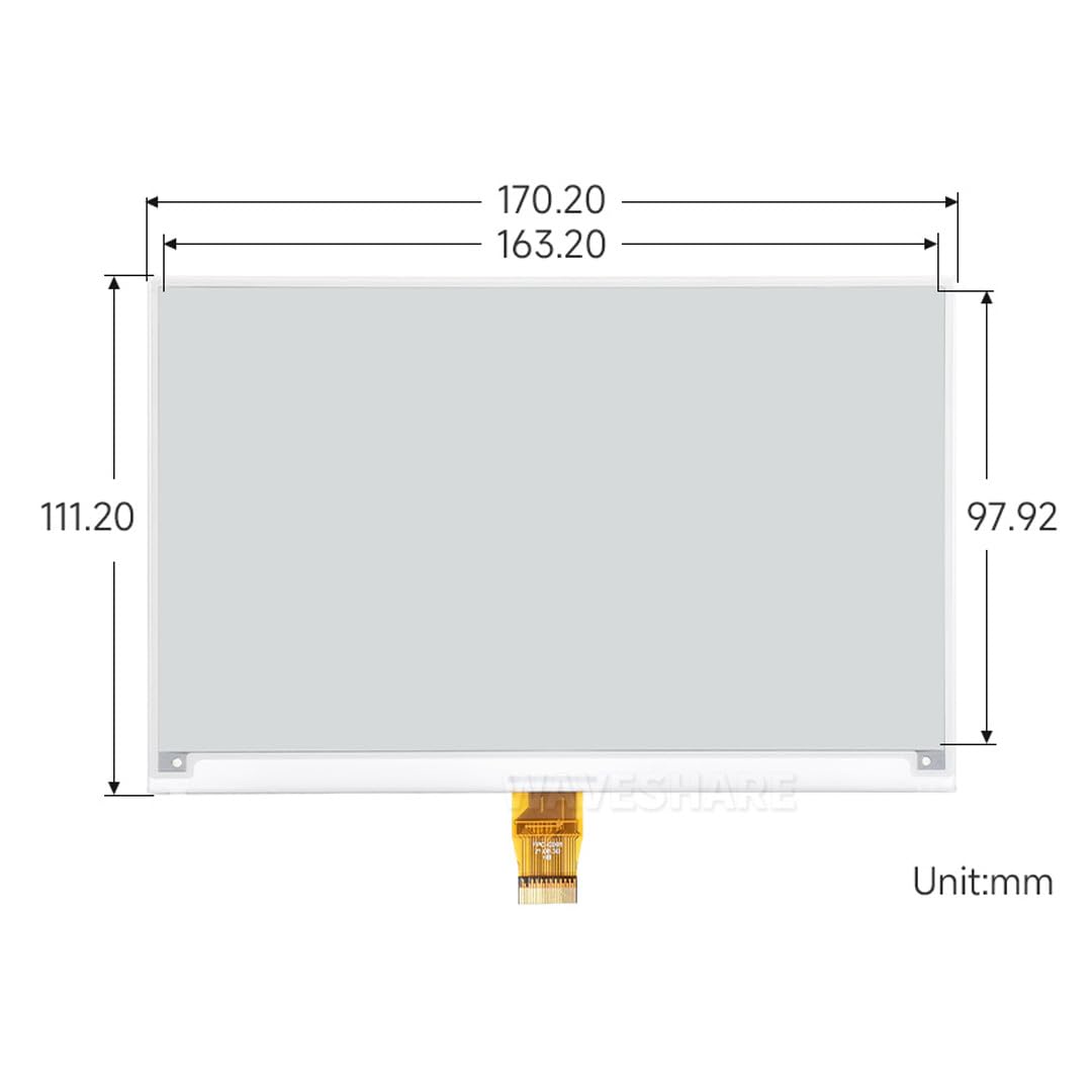 waveshare-7-5-zoll-e-paper-raw-display-panel-v2-800x480-spi-ohne-pcb image 7