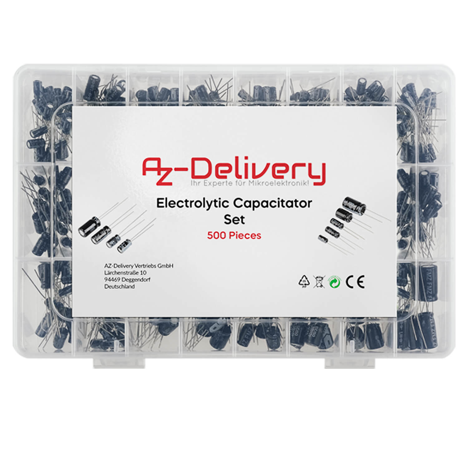az-delivery-elko-sortiment-500-st-ck-0-1uf-1000uf-elektrolytkondensator-mit-box image 1