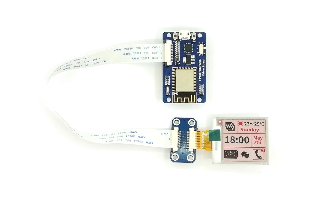 waveshare-1-54-zoll-e-ink-display-modul-200x200-dreifarbig-mit-esp8266-wifi-driv image 1