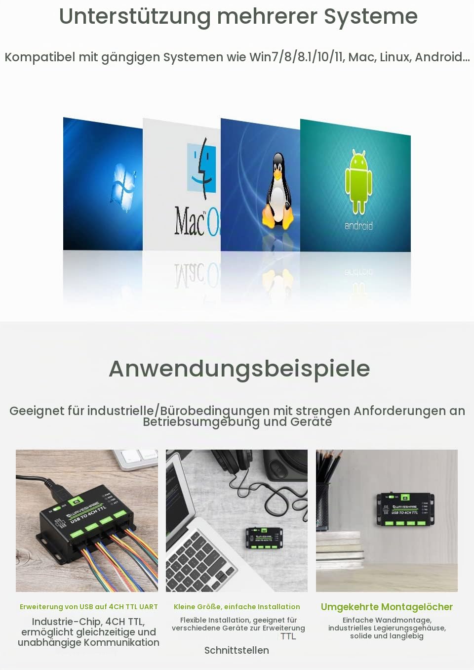 waveshare-industrial-usb-to-4ch-ttl-konverter-usb-auf-uart-mehrfachschutz image 5