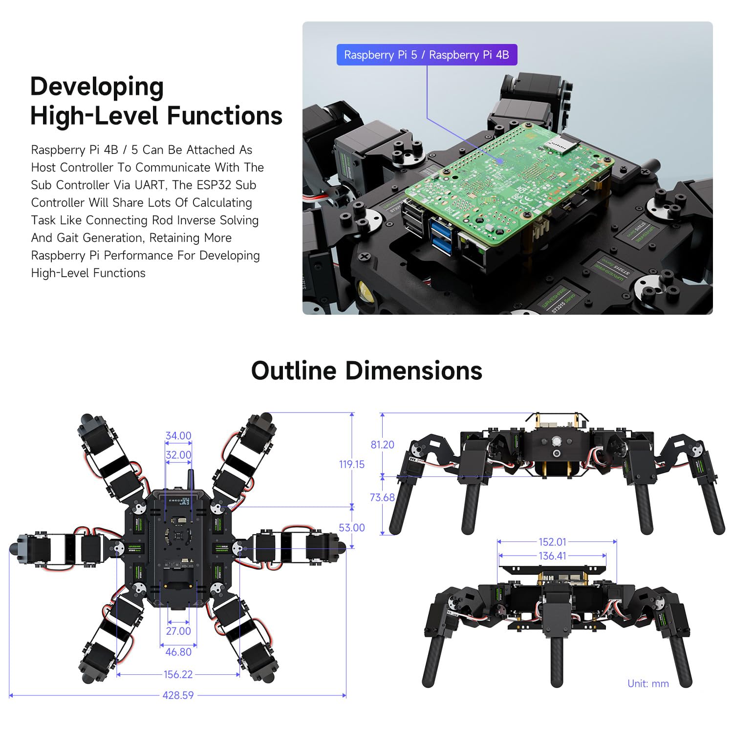 waveshare-18-dof-hexapod-bionischer-laufroboter-bausatz-open-source-esp32-stem-l image 7