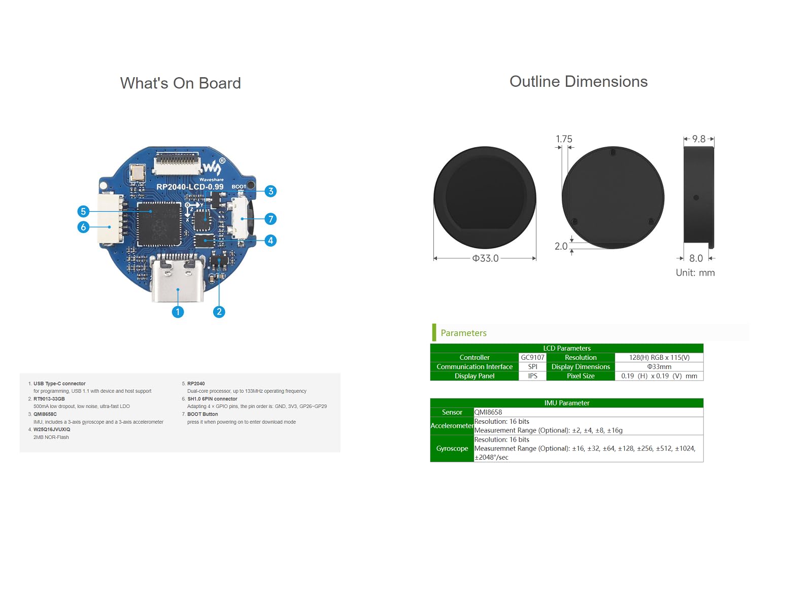 waveshare-rp2040-mcu-board-mit-0-99-zoll-round-lcd-modul-b-im-cnc-metallgeh-use image 6