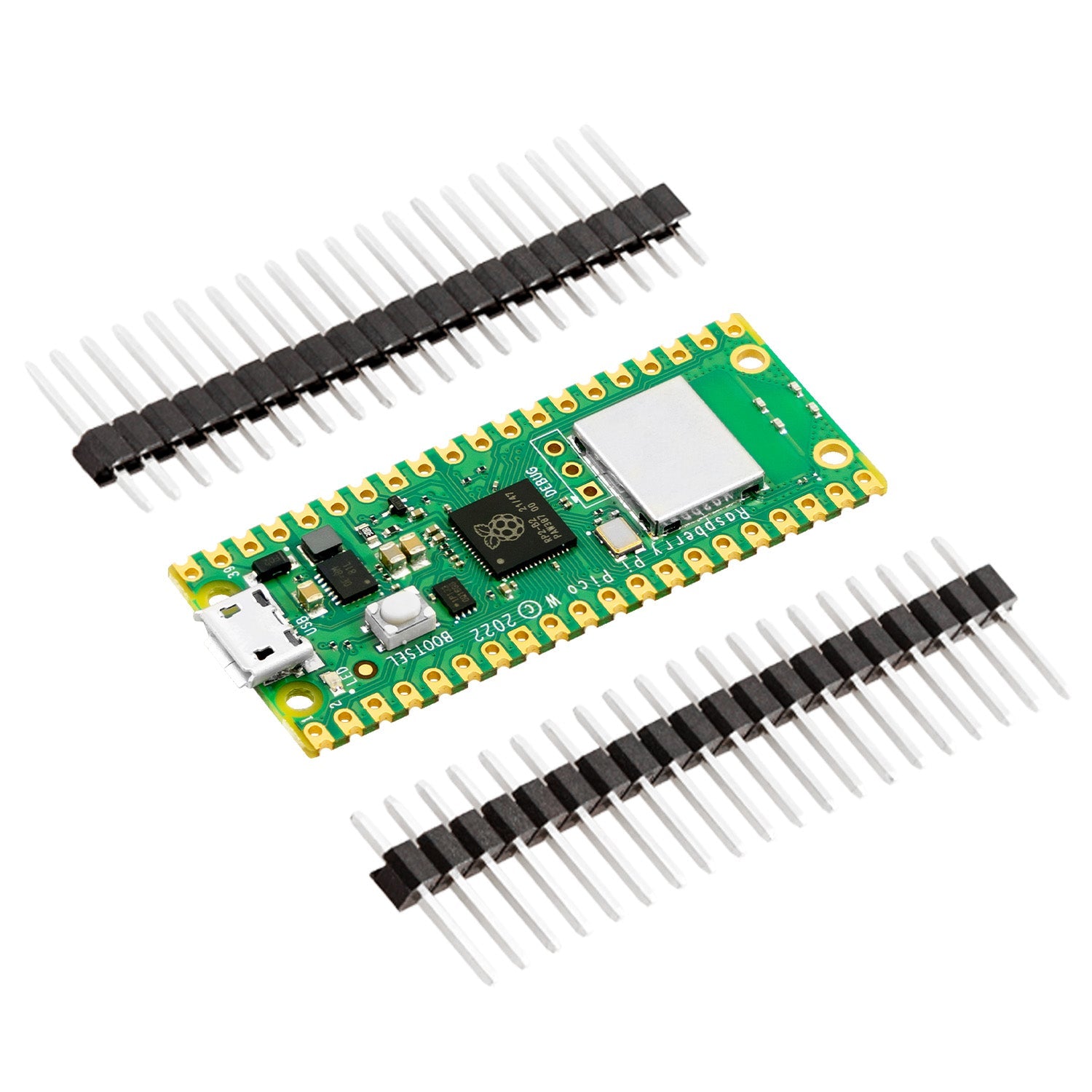 az-delivery-raspberry-pi-pico-w-rp2040-mikrocontroller-board-mit-wlan-und-stiftl image 1