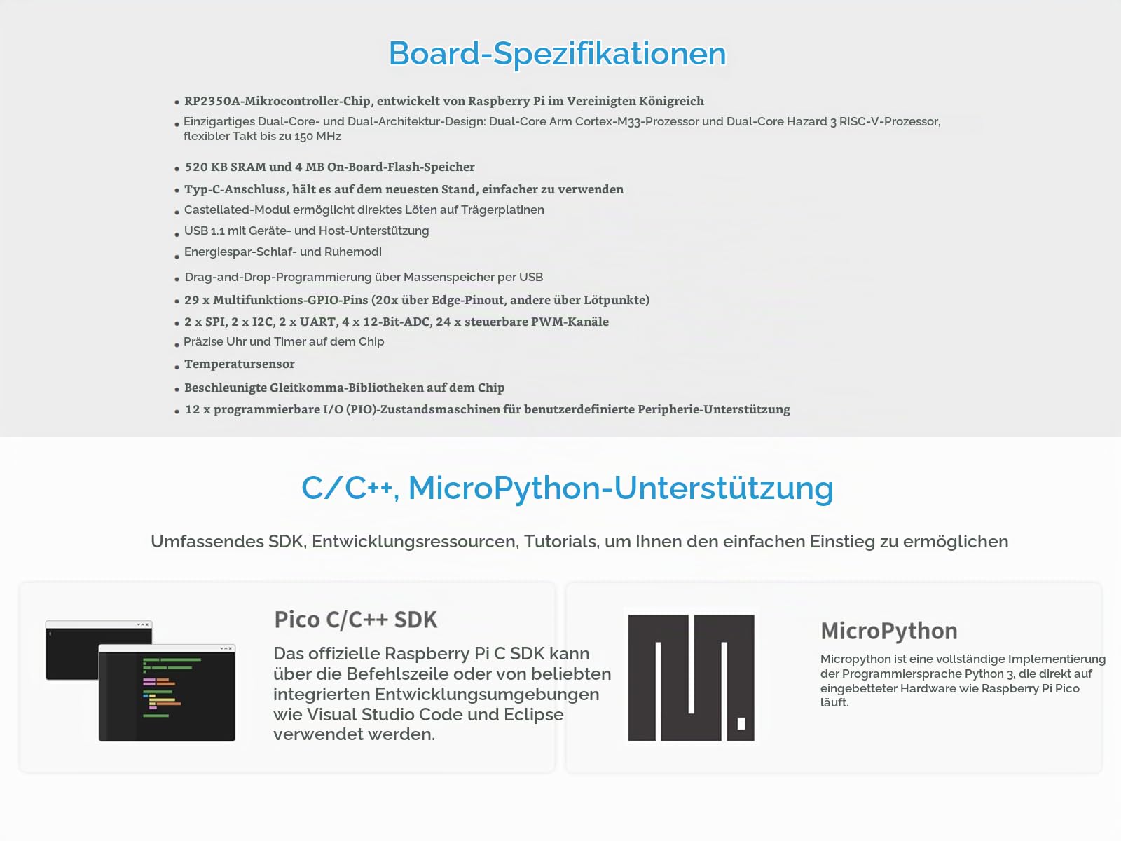 waveshare-rp2350-zero-mini-entwicklungsboard-rp2350a-4mb-typ-c image 3