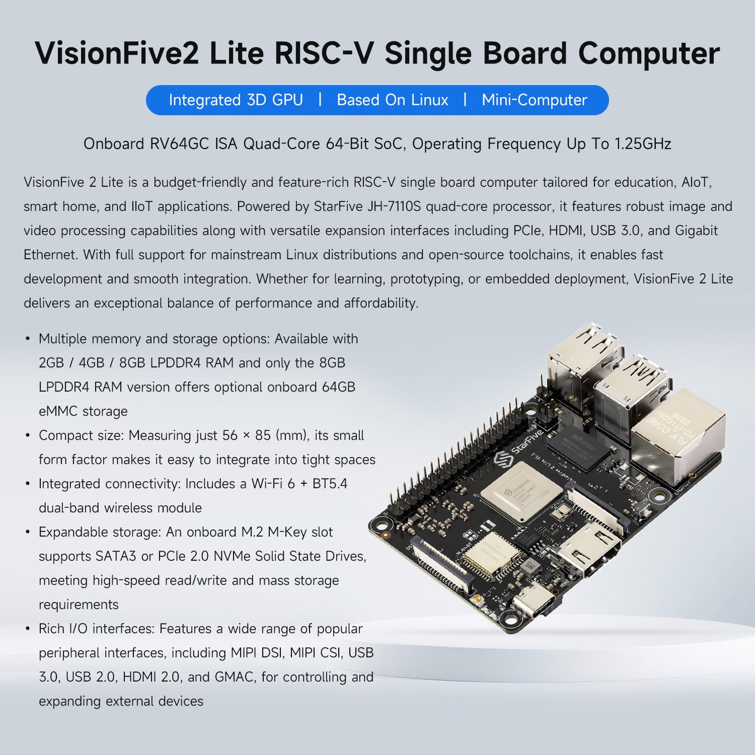waveshare-visionfive2-lite-risc-v-single-board-computer-4gb-ram-mit-wifi-modul image 3