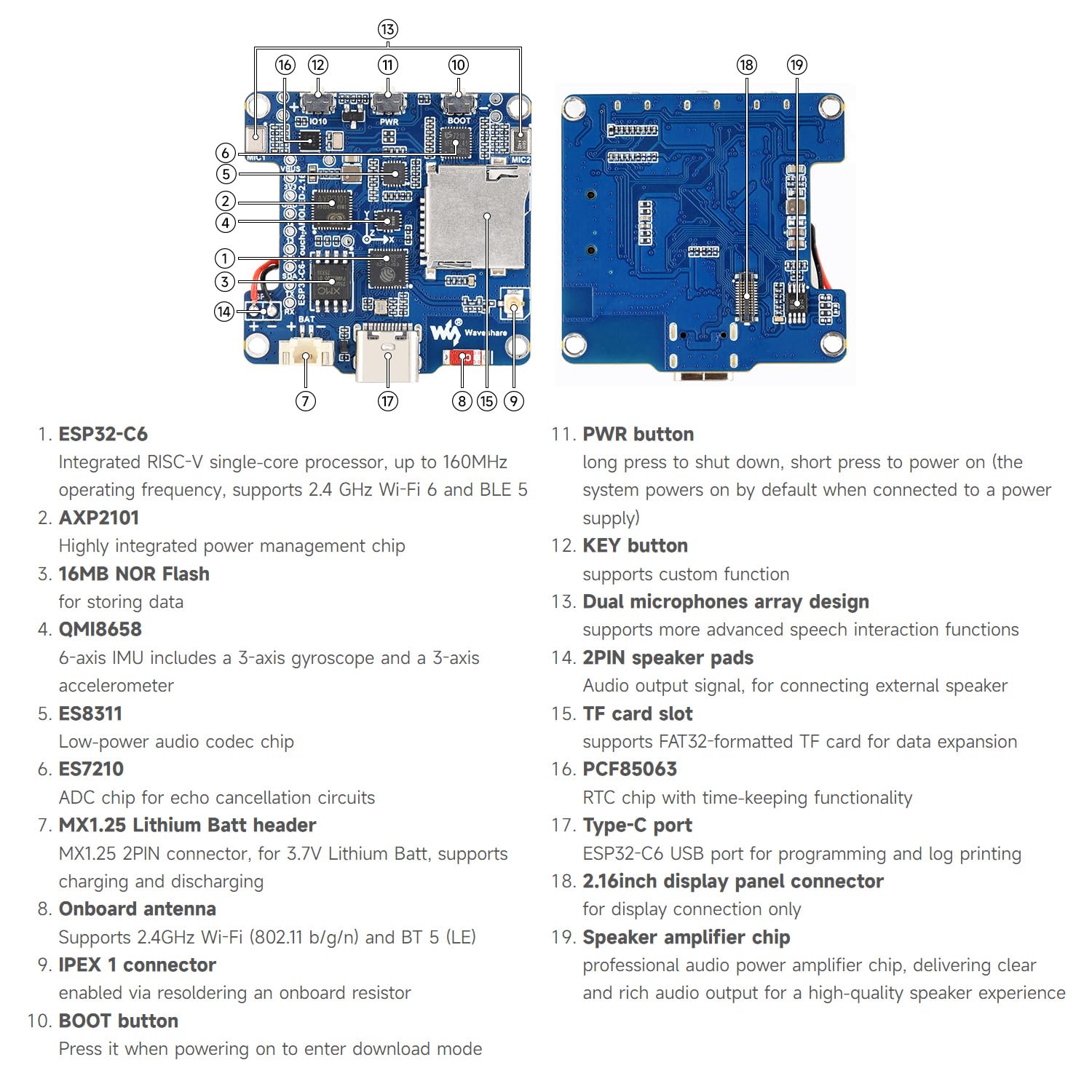 waveshare-esp32-c6-2-16-zoll-amoled-touch-entwicklungsboard-480x480-wi-fi-6-ble- image 7