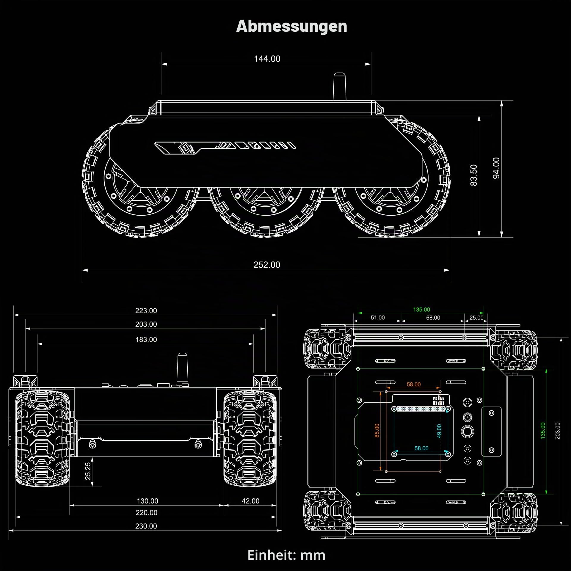 waveshare-6x4-off-road-ugv-roboter-chassis-6-rad-4wd-mobile-robot-mit-esp32 image 8