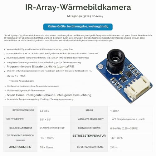 waveshare-mlx90640-ir-array-w-rmebildkamera-32x24-pixel-55-i2c-f-r-raspberry-pi- image 7