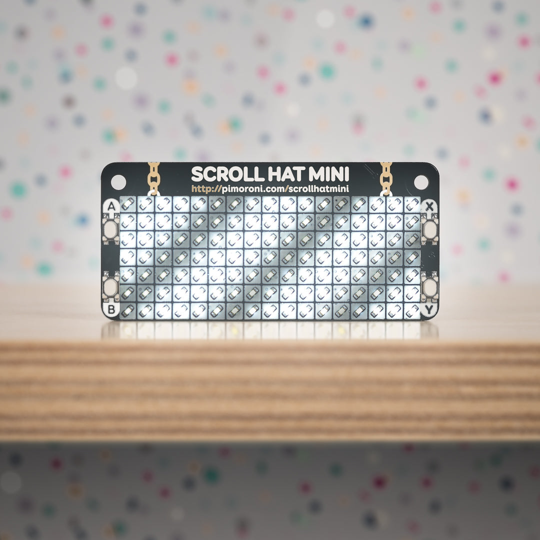 pimoroni-scroll-hat-mini-17x7-led-matrix-mit-buttons-f-r-raspberry-pi image 1