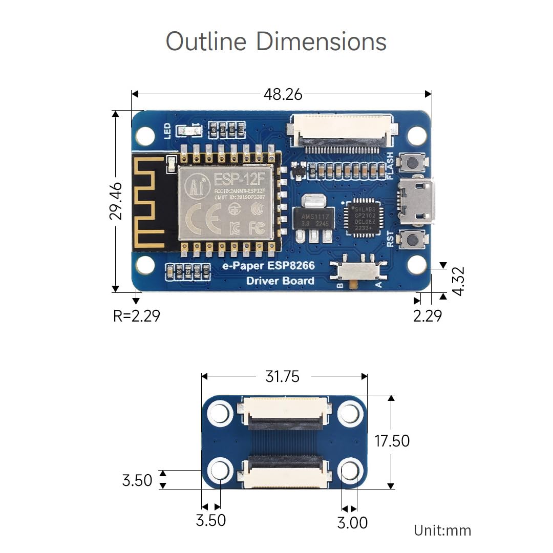 waveshare-universal-e-paper-raw-panel-treiberplatine-mit-esp8266 image 7