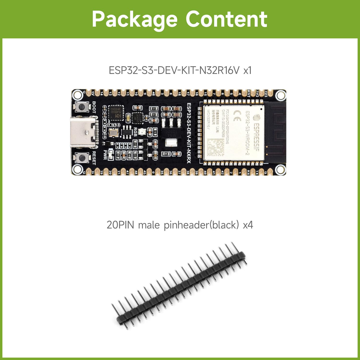 waveshare-esp32-s3-dev-kit-n32r16v-mikrocontroller-entwicklungsboard-ohne-stiftl image 2