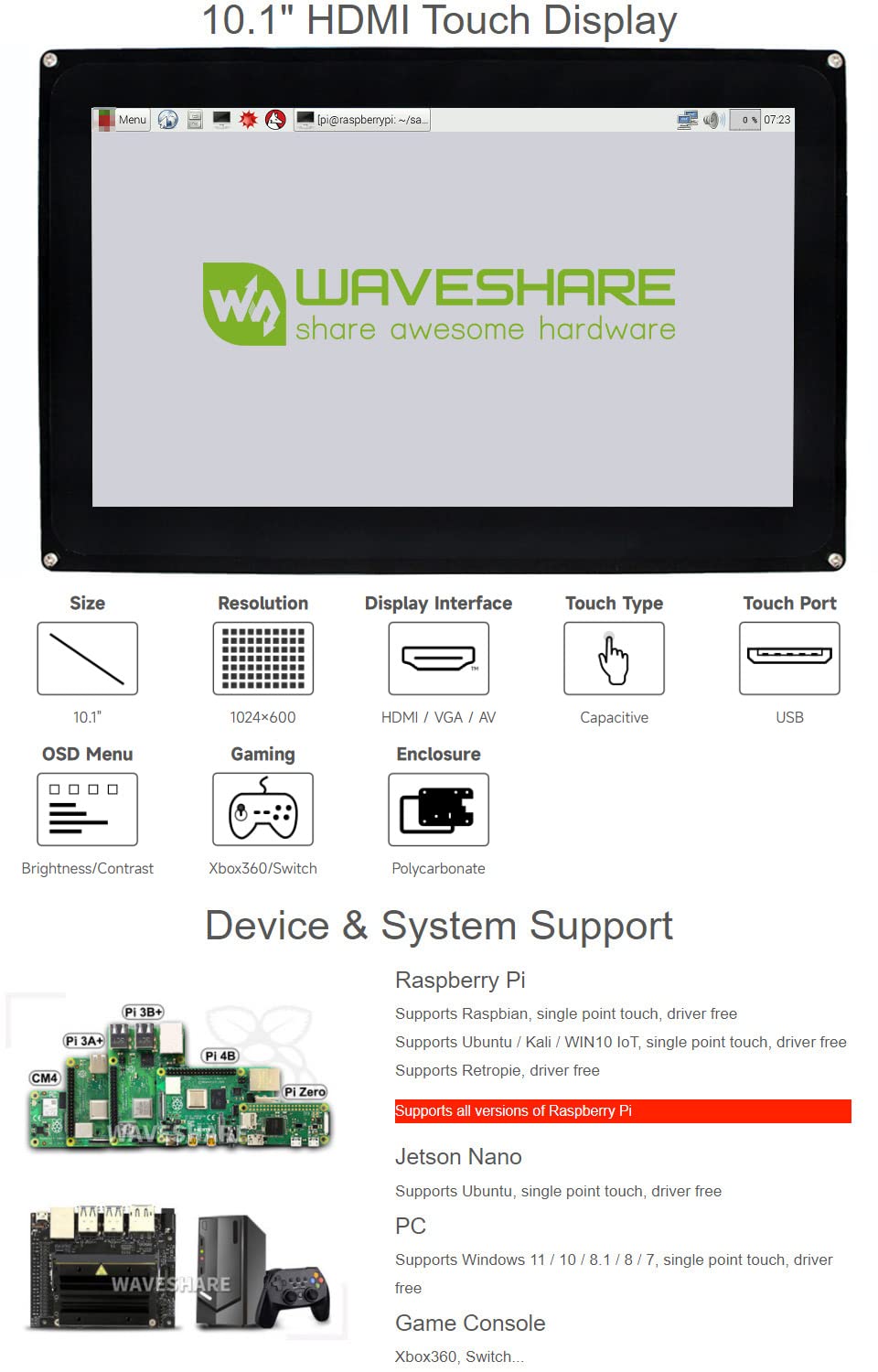 waveshare-10-1-zoll-hdmi-touch-display-mit-geh-use-1024x600-lcd-kontrollpanel image 2