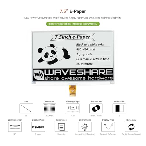 waveshare-7-5-zoll-e-paper-raw-display-800x480-spi-ohne-platine-f-r-raspberry-pi image 8