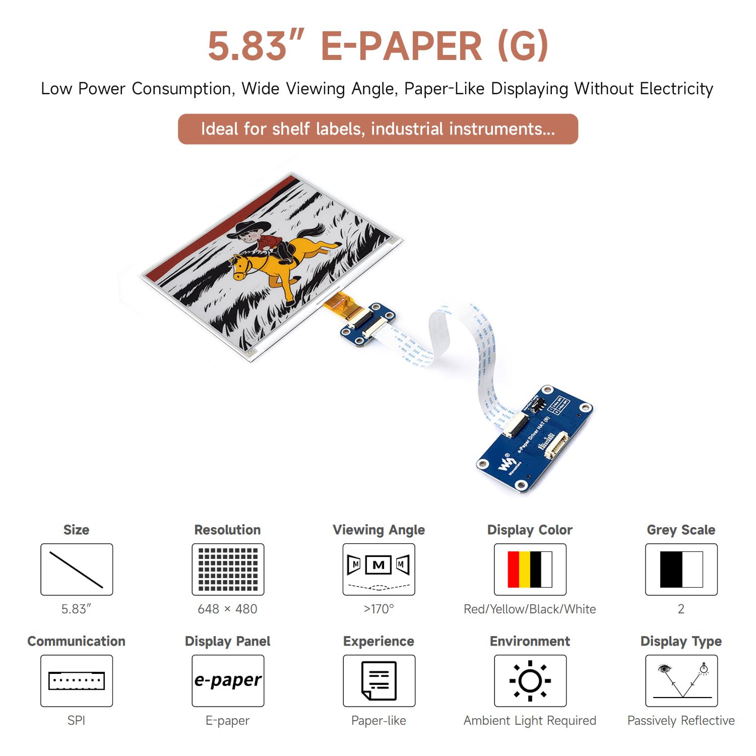 waveshare-5-83inch-e-paper-display-g-raw-display-648-x-480-rot-gelb-schwarz-wei- image 3