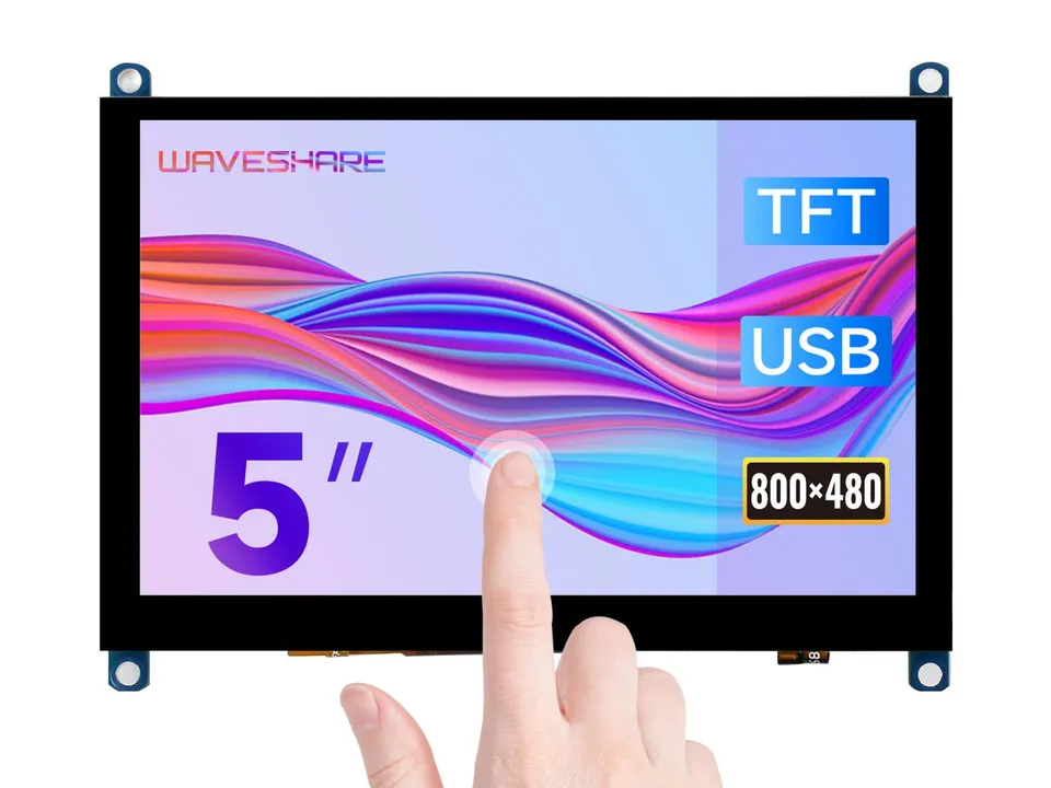 waveshare-5-zoll-capacitive-touch-lcd-h-slim-800x480-hdmi-5-punkt-touch image 1