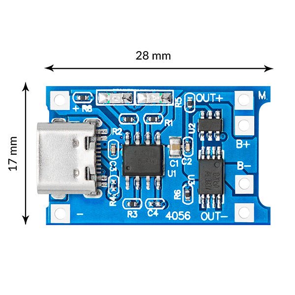 az-delivery-tp4056-batterielademodul-usb-c-mit-schutzschaltung-und-led-f-r-li-io image 2