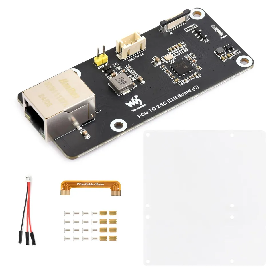 waveshare-pcie-zu-2-5g-eth-board-c-f-r-raspberry-pi-5-rtl8125-treiberlos image 1