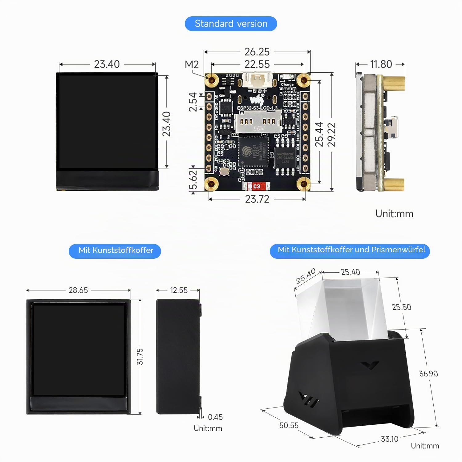 waveshare-esp32-s3-lcd-1-3-b-display-entwicklungsboard-1-3-zoll-mit-geh-use-ohne image 6