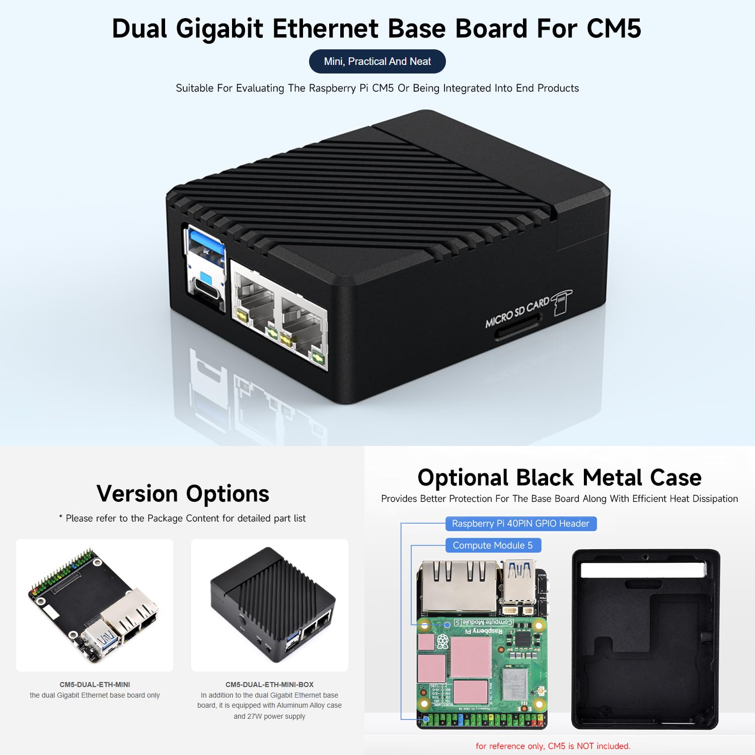 waveshare-cm5-dual-eth-mini-dual-gigabit-ethernet-mini-computer-kit-f-r-raspberr image 3