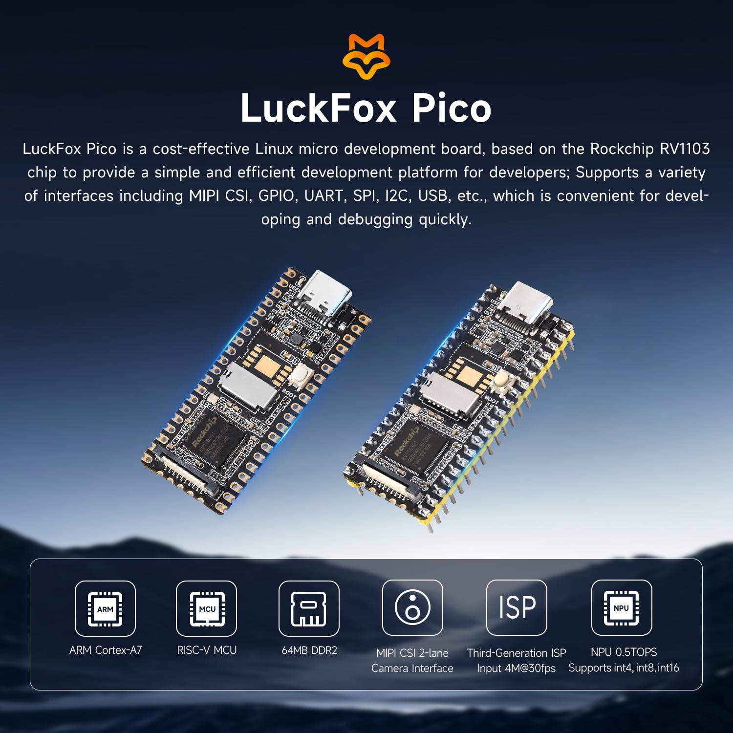 waveshare-luck-fox-pico-mit-vorgel-teten-headern-rv1103-linux-micro-development- image 3