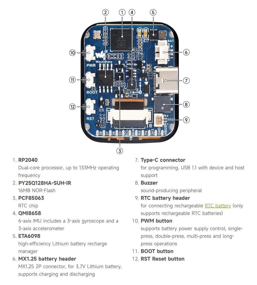 waveshare-rp2040-entwicklungsboard-1-69-zoll-touch-lcd-240x280-mit-rtc-und-buzze image 7