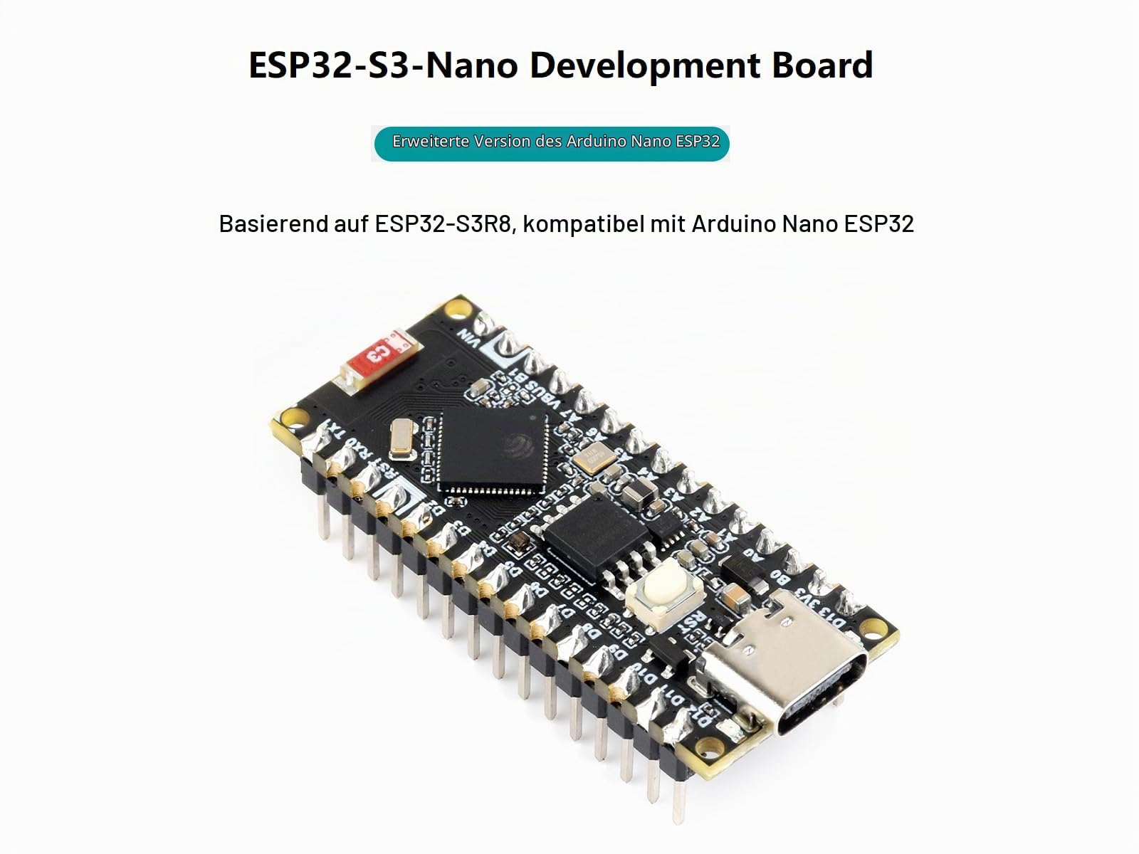 waveshare-esp32-s3-nano-entwicklungsboard-mit-esp32-s3r8-und-vorgel-tetem-header image 2