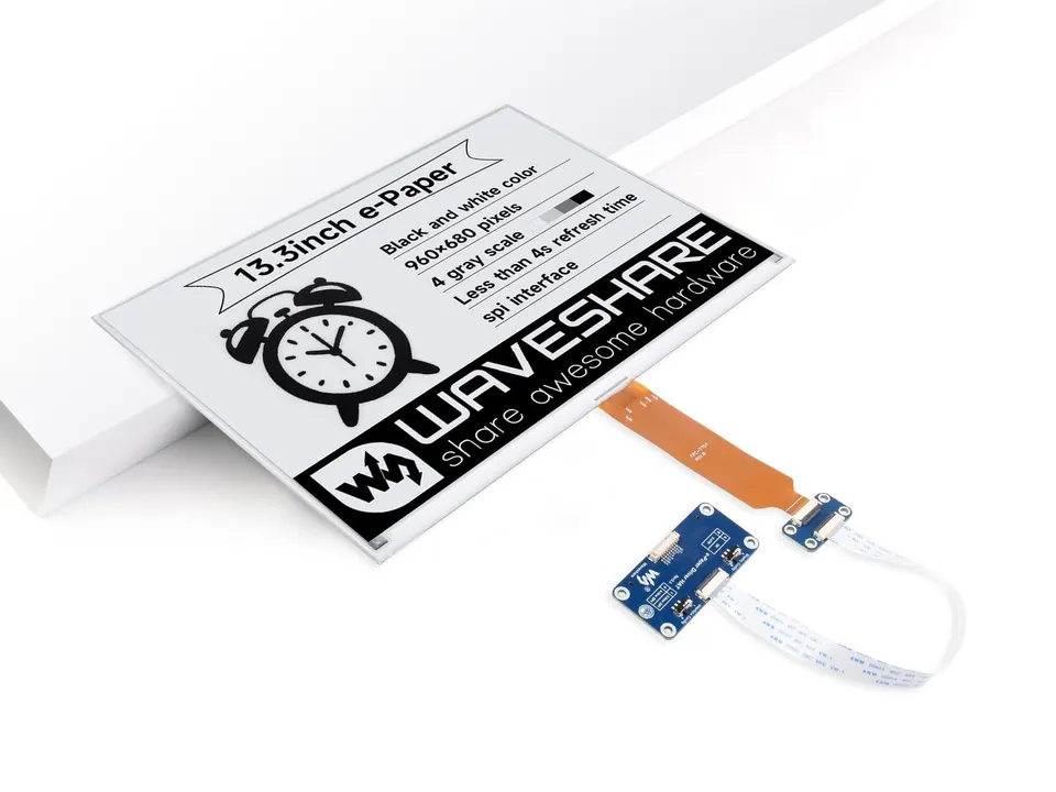 waveshare-13-3-zoll-e-paper-hat-display-960x680-spi-mit-treiberplatine image 1