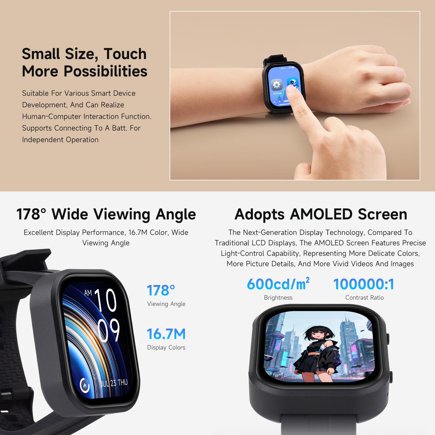 waveshare-esp32-c6-2-06-zoll-amoled-touch-watch-development-board-410-502-pixel- image 5