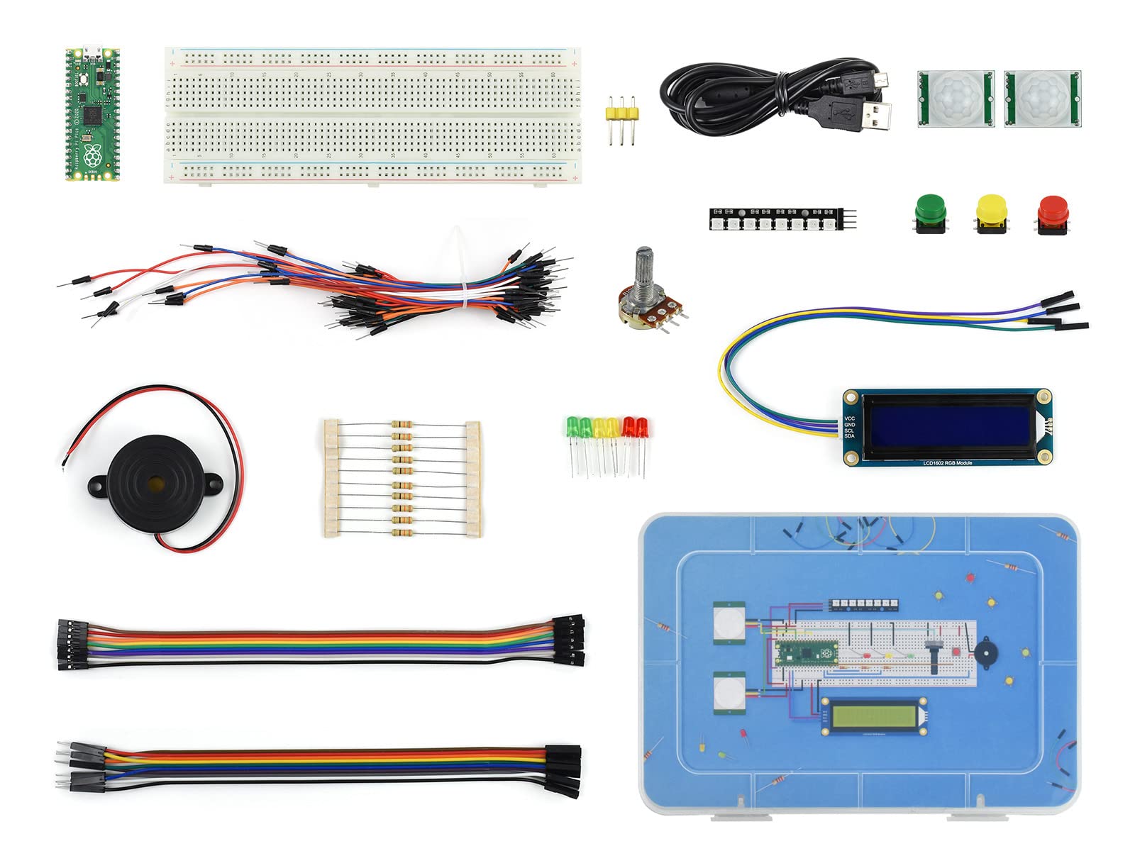 waveshare-raspberry-pi-pico-basic-kit-rp2040-starter-kit-mit-tutorials image 2