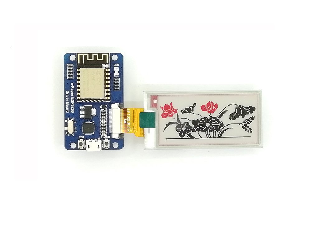 waveshare-2-13-zoll-e-ink-display-modul-212x104-3-farbig-mit-esp8266-wifi-driver image 2